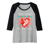 Womens Baby's First Mother's Day On The Inside for expectant mother Raglan Baseball Tee