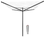 Brabantia 50 M Topspinner Rotary Washing Line Anthracite Folding 4 Arm Outdoor 
