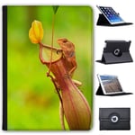 Fancy A Snuggle Tiny Yellow Lizard On Flower Faux Leather Case Cover/Folio for the Apple iPad 9.7" 5th Generation (2017 Version)