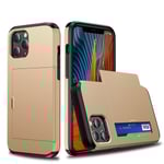 Skal med Korthållare för iPhone 12/12 Pro - Guld Guld