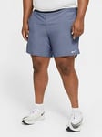 Nike Run Plus Size Run Dry Fit Challenger 7" Short - Navy/Silver, Navy/Silver, Size M, Men