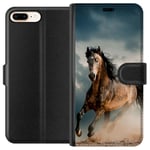 Apple iPhone 8 Plus Sort Lommebokdeksel Springande Häst
