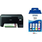 Epson EcoTank ET-2812 Print/Scan/Copy Wi-Fi Printer, Black with Additional Ink Multipack