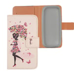 Lankashi Painted Flip Wallet-Design PU Leather Cover Skin TPU Silicone Protection Case For Nokia 105 (2019) (Umbrella Girl Design)