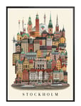 Stockholm Small Poster Home Decoration Posters & Frames Posters Cities & Maps Multi/patterned Martin Schwartz