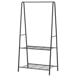 A Shaped Clothes Rack Garment Hanger Stand Hanging Rail 2-tier Shelving Metal