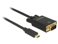 DELOCK – Cable USB Type-C male to VGA (DP Alt Mode) Full HD 1080p 1 m black (85261)