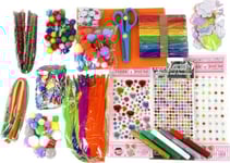 Leantoys Creative Little Artist Klistermärken Pompoms Fjädrar Glitter 277 El.