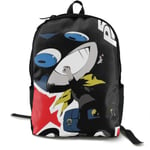 Kimi-Shop Persona 5-Morgana Anime Cartoon Cosplay Canvas Shoulder Bag Backpack Classic Lightweight Travel Daypacks School Backpack Laptop Backpack