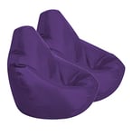 Bean Bag Bazaar Kids Gaming Chair, Indoor Outdoor Bean Bags, Purple, 69cm x 59cm, Large, 2 Pack