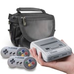 Orzly SNES MINI Travel Bag for Super Nintendo Mini Classic Edition (New 2017 Model Version of NES) - Fits Console + Cable 2 Controllers Includes Shoulder Strap Carry Handle BLACK