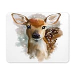 Little Deer Fawn Watercolor Painting Rectangle Non-Slip Rubber Mousepad Mouse Pads/Mouse Mats Case Cover for Office Home Woman Man Employee Boss Work