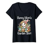 Womens Mama Bunny Garden Shirt Easter Plants Florist Gardener V-Neck T-Shirt