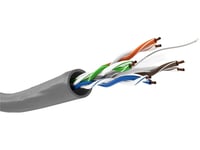 Wentronic Goobay Cat 6 Nätverkskabel, U/Utp, Grå, 100 M - Cu, Awg 24/7 (Fåtrådig), Pvc (93293)