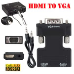1080P HDMI Female to VGA Male with Audio Output Cable Converter Adaptor Lead