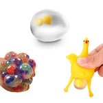 Pop It Fidget Toys Set of 3 Pcs, Kedoxi Simple Dimple Sensory Fidget Spinner Toy for Autism, Stress Relieves Sensory Squeeze with Rainbow Dimple Pop it Fidget Toy Set for Kids Adult