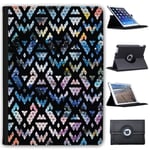 Fancy A Snuggle Zig Zag Alien Face In Space Pattern Faux Leather Case Cover/Folio for the Apple iPad 9.7" 5th Generation (2017 Version)