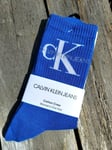 Genuine CK CALVIN KLEIN Royal Blue Cotton CREW Ankle Socks 4-7 37-41 CK2