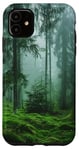Coque pour iPhone 11 Vert forêt Scène imposante Pin Forêt Nature