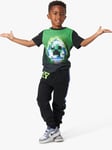 Angel & Rocket Kids' Minecraft Creeper T-Shirt, Black/Green