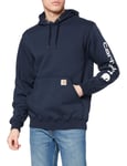 Carhartt Men's Loose Fit Midweight Logo Sleeve Graphic Sweatshirt, New Navy, S