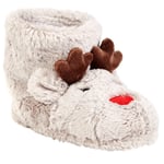 John Lewis Kids' Rudolf the Reindeer Boot Slippers, Beige