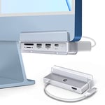6 en 1 Hub USB C pour iMac 24 inch 2021 avec HDMI 4K, 10Gbps USB C et USB 3.1 Gen2 Type-A, Lecteurs de Cartes SD/TF Accessoires iMac pour MacBook Air/Pro M1, Surface