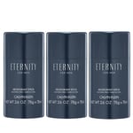Calvin Klein CK Eternity For Men Deostick Trio Paket, 3x75ml