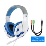 Professional Led Light Gaming Headphones for Computer PS4 Adjustable Bass Stereo PC Gamer Over Ear Wired Headset With Mic Gifts White Blue No Light