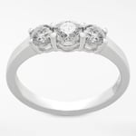Mogul 18ct White Gold Round Brilliant Diamond Trilogy Engagement Ring, 0.75ct