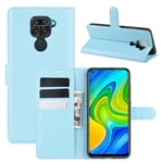 Xiaomi Redmi Note 9 PU Wallet Case Light Blue