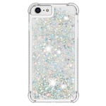 Fodral till iPhone SE 2022/2020 /iphone 8 Bumper Cover Sparkly Glitter Bling Flytande Silver none
