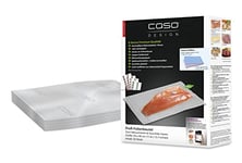 CASO Sachets en plastique 30x40 cm/50 sachets avec structure striée, pour toutes les machines sous vide, sans BPA, 150µm, résistant à la cuisson, sous vide, réutilisable, Food Manager Sticker