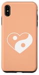 Coque pour iPhone XS Max Couleur de l'année 2024 – Yin Yang PEACH FUZZ COEUR BLANC