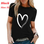 Womens Summer Shirts Short Sleeve T Shirt Black Xl