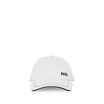 BOSS Men's Bold Logo Twill Cap Hat, White, One Size