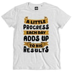 Teetown - T Shirt Homme - Little Progress - Work Sayings Motivational Motivation Future Positive Attitude - 100% Coton Bio