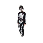 Rubies Costume Co - Déguisement Squelette avec autocollants - Halloween, enfant, S8662M, Taille M 5 à 7 ans Noir