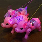 Light Music Luminous Baby Toys Walking Toy Electric Leashing Pig Pink Color