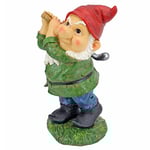 Design Toscano Bigey Burt Statue de jardin Gnome Drôle Jouant au Golf, 30 cm, polyrésine, palette complète de couleur
