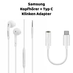 Original Samsung In-Ear Headset for S. Galaxy A52 Headphones USBC Adapter White