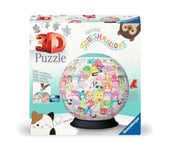 Ravensburger - Puzzle 3D Ball - Squishmallows - A partir de 6 ans - 72 pièces numérotées à assembler sans colle - Support inclus - Diamètre : 13 cm - 11583