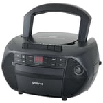 Groov-e Boombox CD Player Stereo With Cassette Tape & FM Radio Portable Black