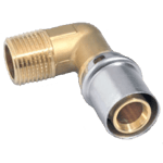 Valsir Pexal Alupex-koppling press vinkel utvändig 16 mm x R15