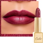 OULAC Metallic Shine Glitter Lipstick, Wine Red High Impact Lipcolor, Lightweigh