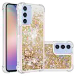 SKALO Samsung A16 Kvicksand Glitter Hjärtan TPU-skal - Guld Guld