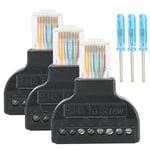 3 Set RJ45 Hane till 8-Pin Skruvterminal Kontakt Adapter Plugg Jack för AV Digital