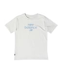 New Balance Boys Boy's Junior Essentials Reimagined Graphic T-Shirt in Off White Cotton - Size 10-12Y