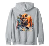 realistic cougar walking scary mountain lion puma animal art Zip Hoodie