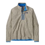 Patagonia M Better Sweater 1/4 Zip XL Oar Tan/Vessel Blue fleecejakke med zip